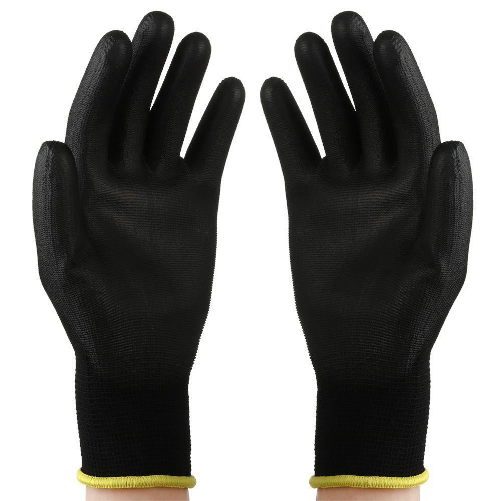 1/6 пар Защитные ПУ Черные Рабочие Перчатки из Полиуретана с Покрытием