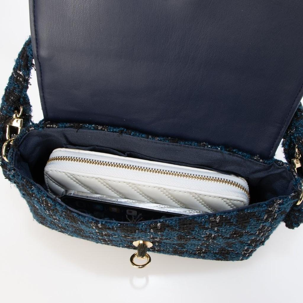 Женская твидовая сумка Kash Kash с двумя ручками и клапаном, через плечо (10-00-00380)