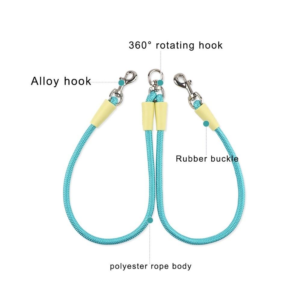 Durable 2 Dogs Pet Leash Nylon Extended Pet Leash Belt 2 in 1 Dual-Headed Leash Walking Two Dogs
