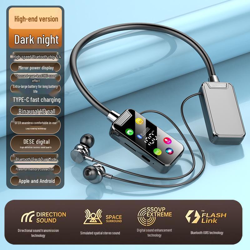 2024 Новая модель Bluetooth спортивные наушники-ожерелье - Беспроводные, Шумоподавление ENC, Долгое время работы от аккумулятора