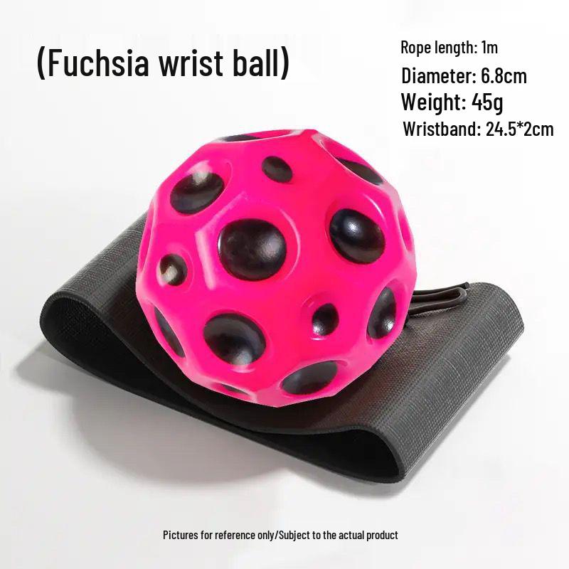 Luminous Rubber Wrist Ball with Elastic Rope - Kids' Rebound Toy for Boys' Boredom Relief