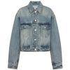 MO&Co. Women's Short Distressed Denim Jacket