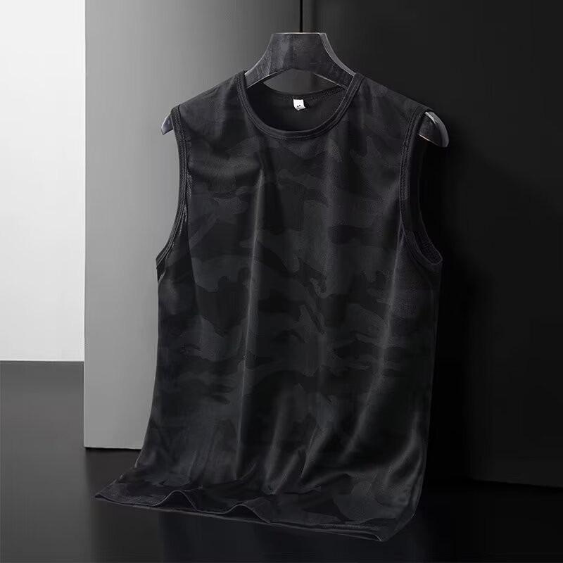 Мужская быстросохнущая майка без рукавов для фитнеса и свободная спортивная футболка с коротким рукавом