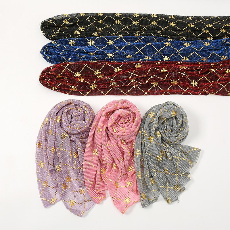 Muslim Chiffon Hijab Scarf Women Long Sequin Fabric Head Wrap For Women Hijabs Scarves Ladies Muslim Veil Jersey Hijabs