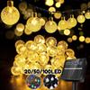 Solar Crystal Globe Ball Fairy Lamps 8 Modes String Lights Outdoor Waterproof Paito Lamps for Garden Party Christmas Decor