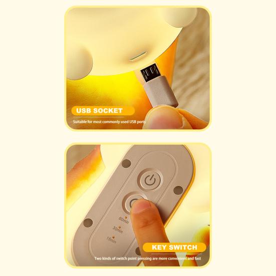 Силиконовый ночник с таймером автоматического выключения. Милый дизайн в виде щенка. Защита глаз без мерцания. Сенсорное управление. Светодиодный прикроватный светильник.