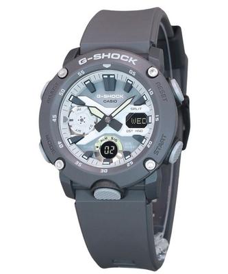 G-Shock Hidden Glow Series Аналоговые цифровые кварцевые часы с серым циферблатом и полимерным ремешком GA-2000HD-8A 200M Мужские часы