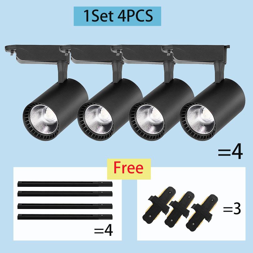 Комплект светодиодных трековых светильников COB Track Lighting Настенный светильник Rail 220V Spot Lights Светодиодные трековые светильники Spotlight Магазин одежды Магазин Главная