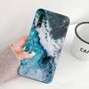 Синий морской волновой пляжный чехол для телефона Huawei P50 P40 P30 P20 Pro Mate 40 30 20 Pro Nova 9 8 7 PC стеклянный чехол для телефона