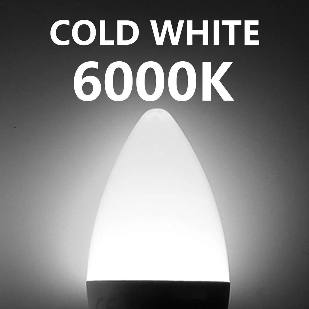12 шт. Светодиодная лампа-свеча AC220В 3Вт 6Вт 9Вт 12Вт E27 E14 Холодный белый Нейтральный свет Теплый белый для люстр и хрустальных ламп