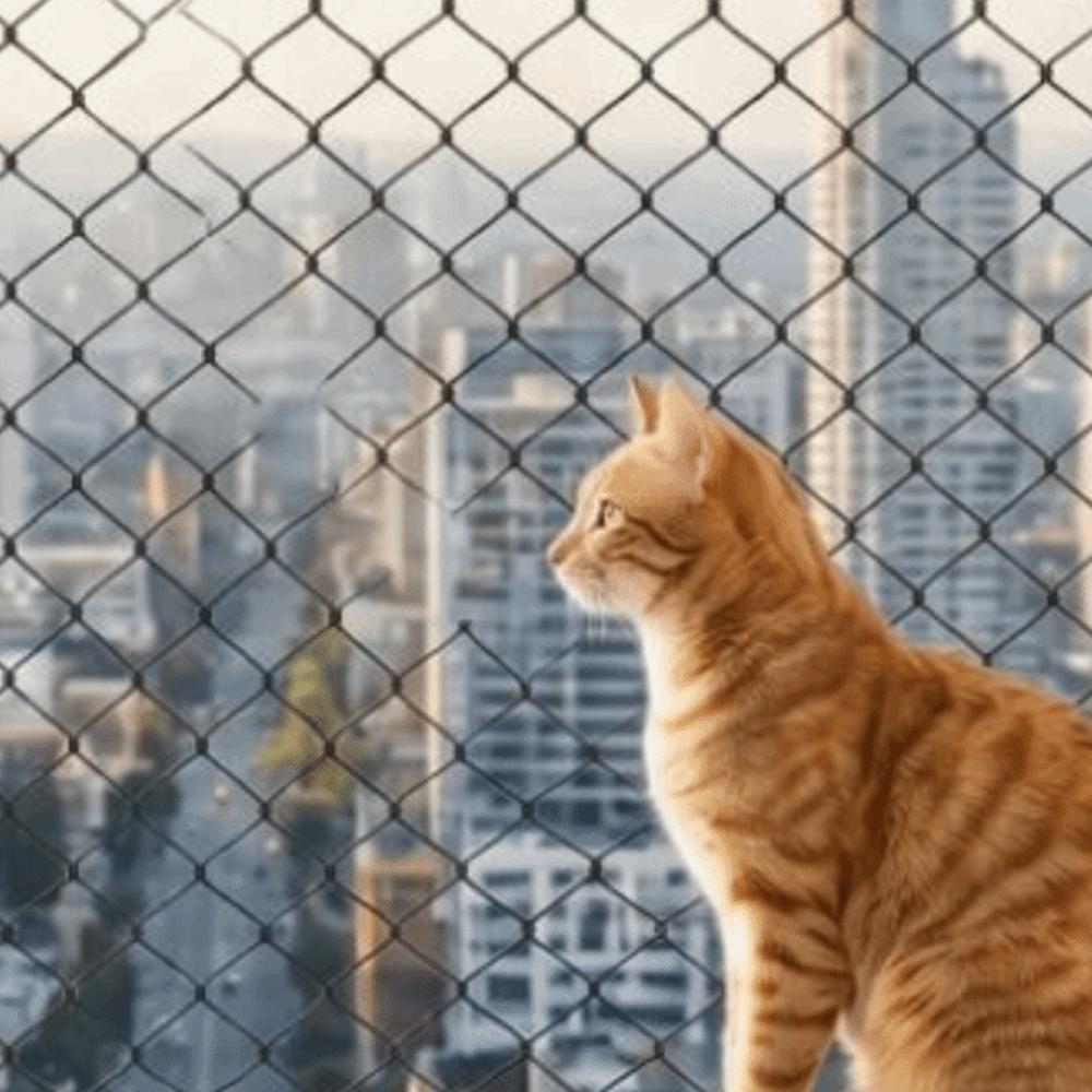 Прочный забор-полка на окно для кошки Пластиковая защитная сетка для кошек Сетка от падения для домашних животных В помещении и на улице