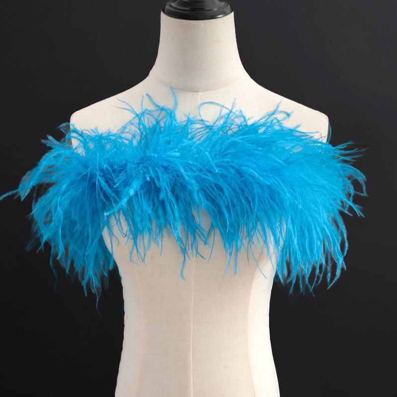 3 Layers Of Color Encryption Bold Ostrich Feather Strip Catwalk Latin Dance Dress Fashion Diy Handmade Clothing Accessories
