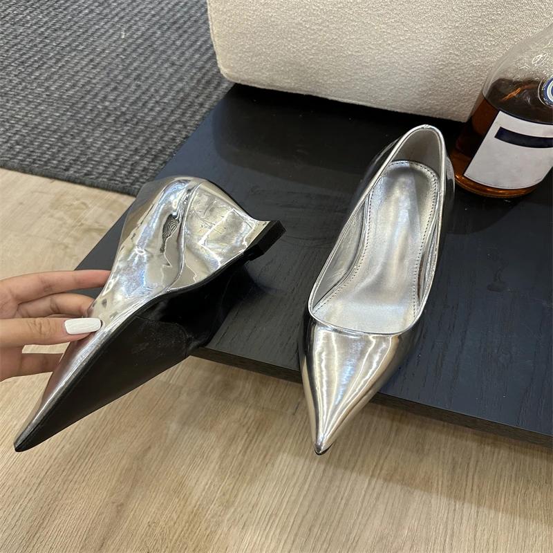 Fashion Eilyken Design Pointed Toe Wedges High Heels Women Pumps Silver Red Shoes Sexy Wedding Banquet Zapatos Mujer