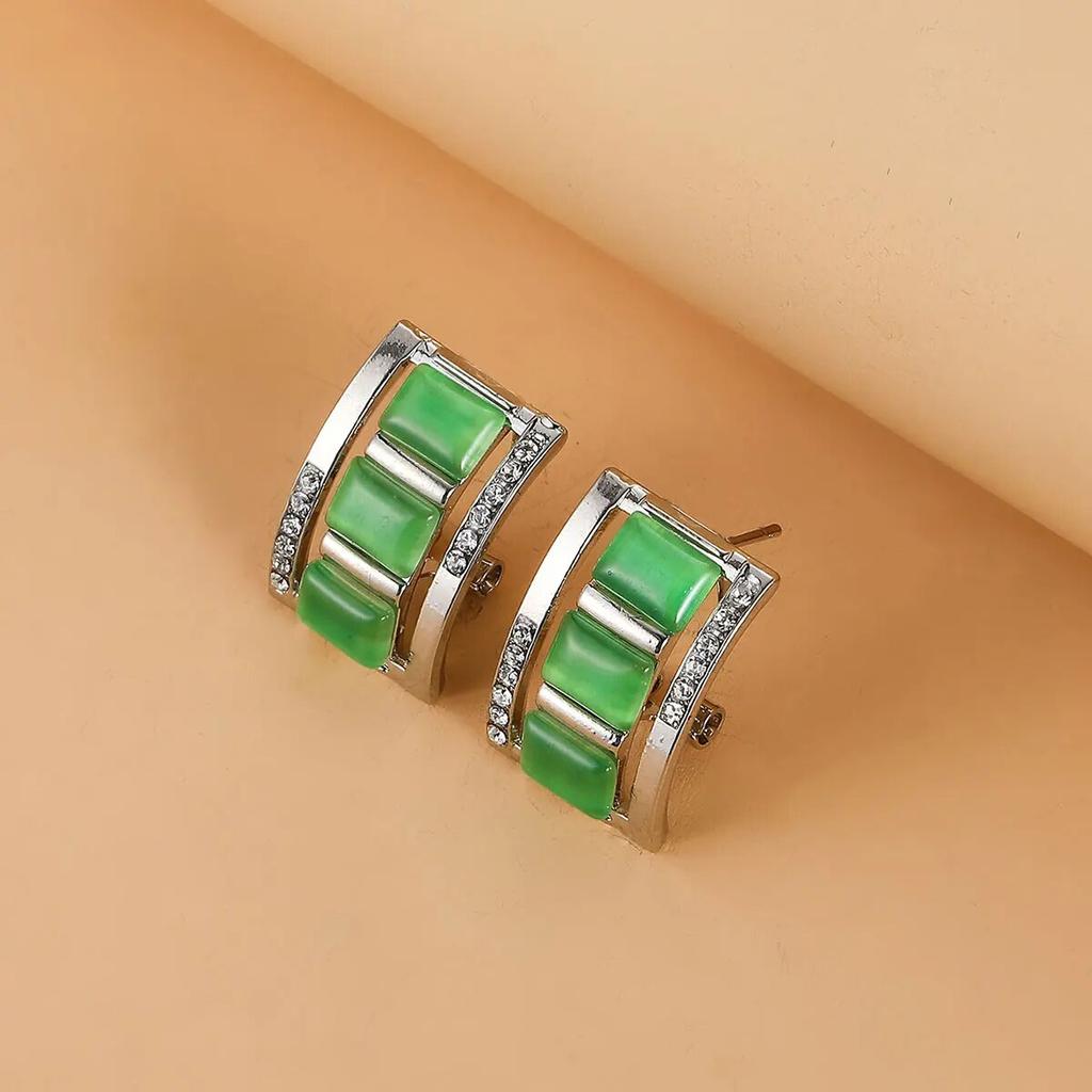 Женская мода ожерелье и серьги комплект ювелирных изделий со стразами имитация драгоценных камней кулон серьги-гвоздики комплект вечерние подарок