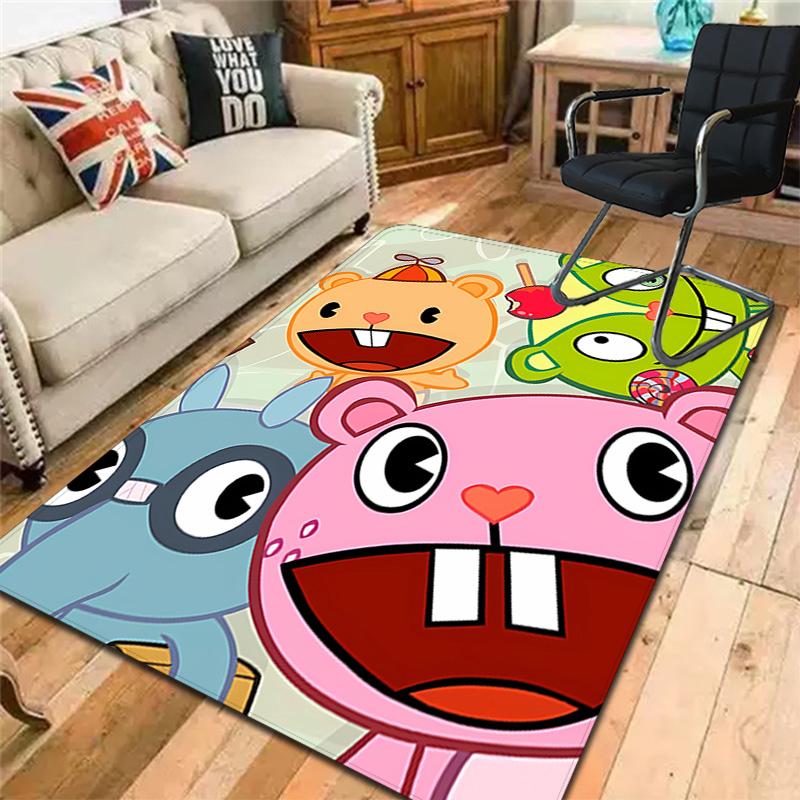 Happy Tree Friends Rug Floor Mat for Living Room or Bedroom Soft and Comfortable Carpet a Gift for Birthday and Holiday.NFF0928431