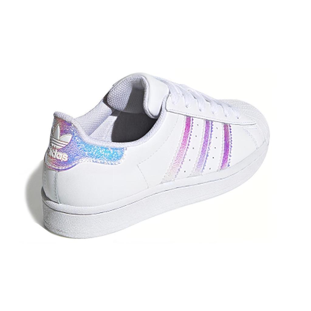 adidas Superstar J 'White Iridescent' (Unisex) Cloud White / Cloud White / Cloud White Kids' Skateboarding Shoes FV3139