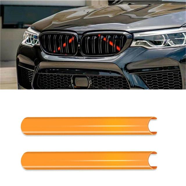2Pcs Car Grill Bar V Brace Style Front Grille Trim Strips Cover Frame Stickers For BMW F30 F10 F20 F11 F31 F07 F32 F33 F34 F36