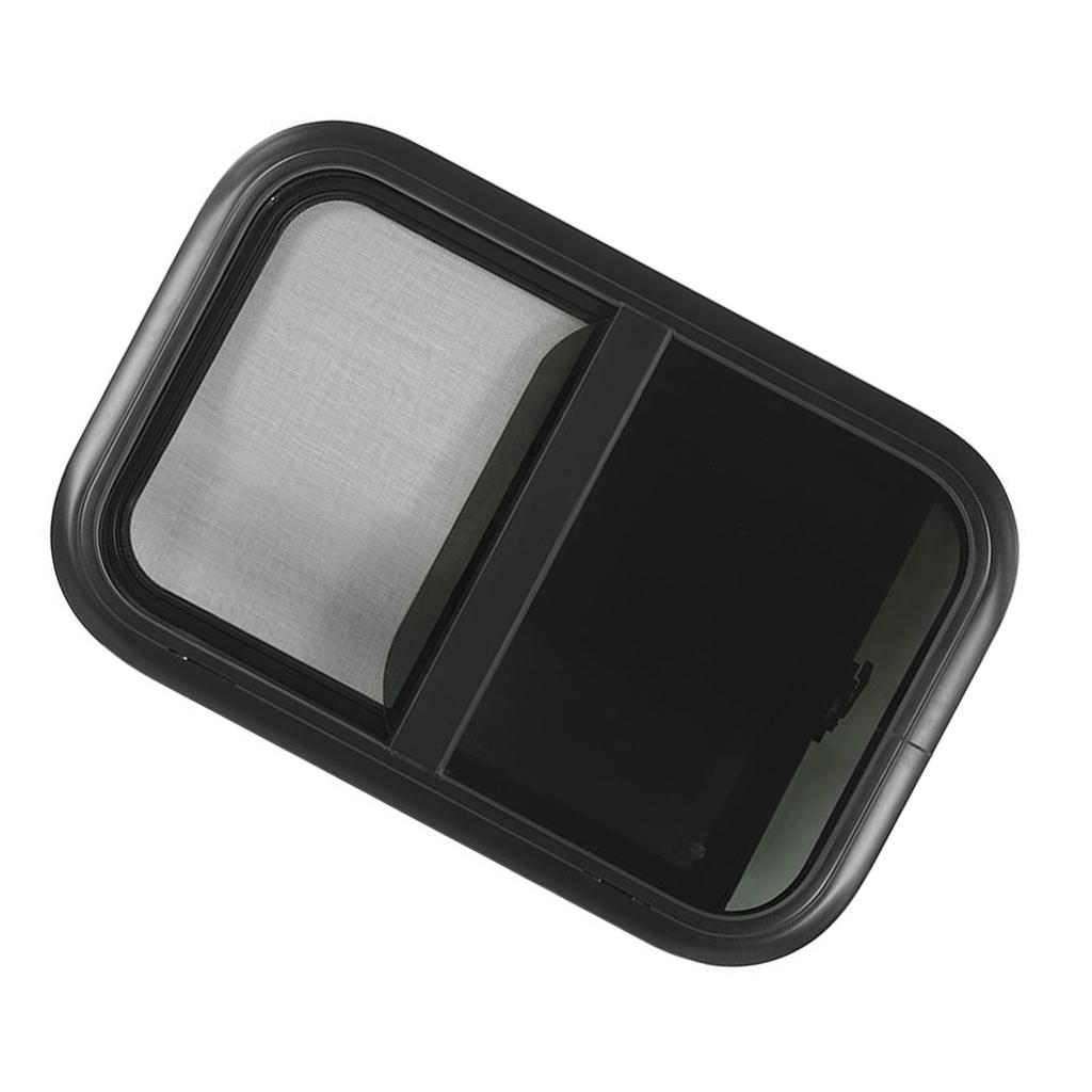 RV Push Pull Window with Insect Net Horizontal Round Corner Waterproof Window for Caravan Camper Trailer For 26‑31mm