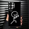 Забавный Человечек-палочка Металлизированный Чехол Для Телефона Для Samsung Galaxy S24 S25 FE S26 Edge S23 Ultra S22 S21 Plus S20 Противоударный Подушка Безопасности C