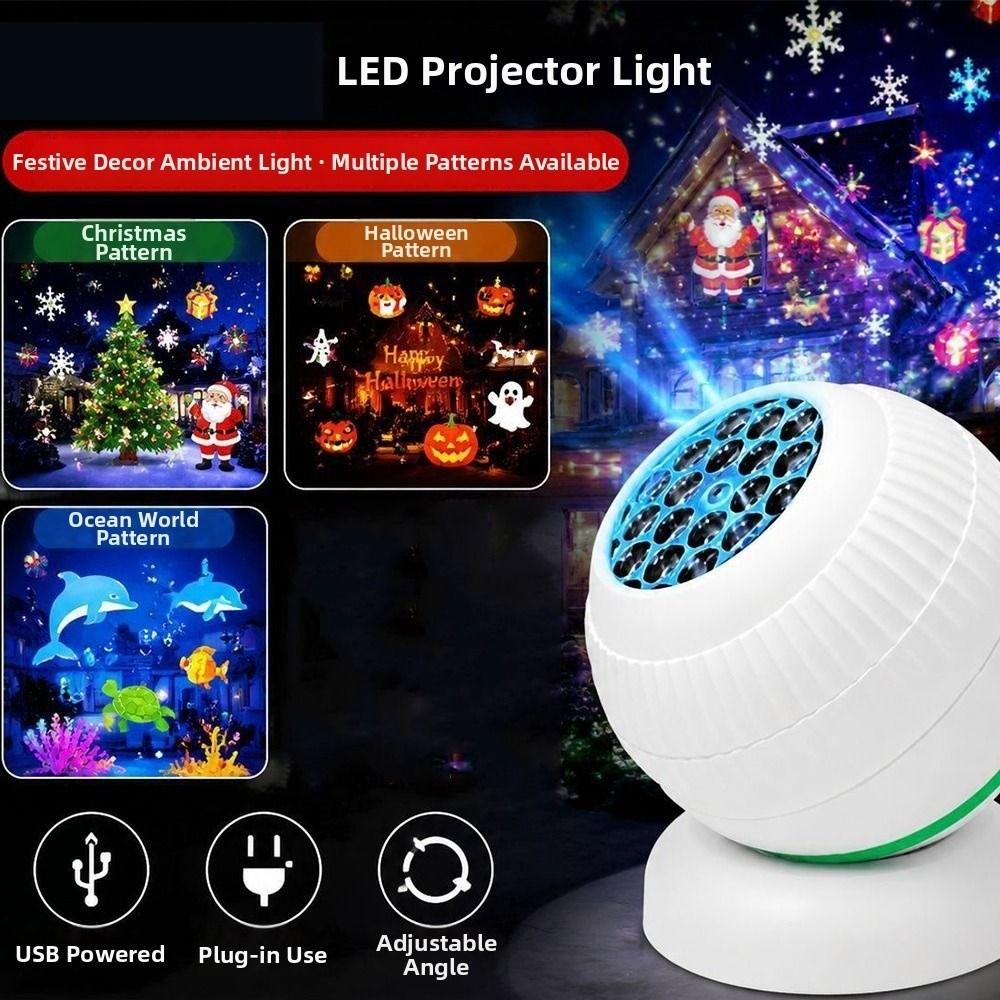 USB Ocean Projector Light Dynamic Projector Indoor Ambient Lamp Dynamic Night Light Halloween Gift