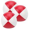 3Pcs PU Leather Juggling Balls Indoor Leisure Portable Performance Practice BallsRed White