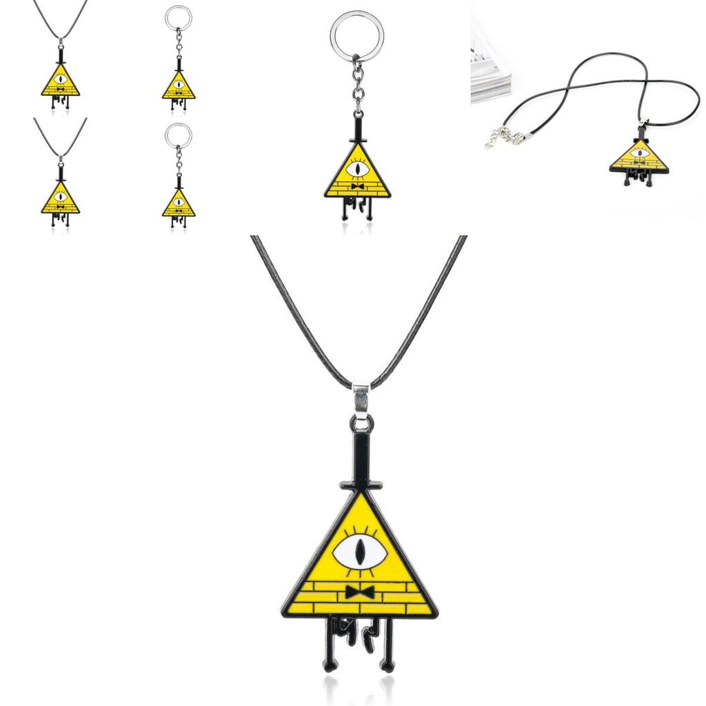 Gravity Falls Bill Alloy Jewelry With Geometric Design And Snake Chain For Cosplay And Gift Ideas