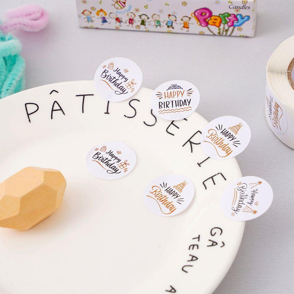 100-500pcs 1inch Cute Happy birthday Stickers for Gift Wrapping Decoration Envelope Sealing Label Kids toys Stationery Stickers