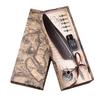 Sedna Magic Medieval Elven Quill Pen Set with Pen and for Dip Fountain Feather Quill Antique Pen (Gray) Stand, Ink, Refills, Pen, Pen, Pen, Pen,
