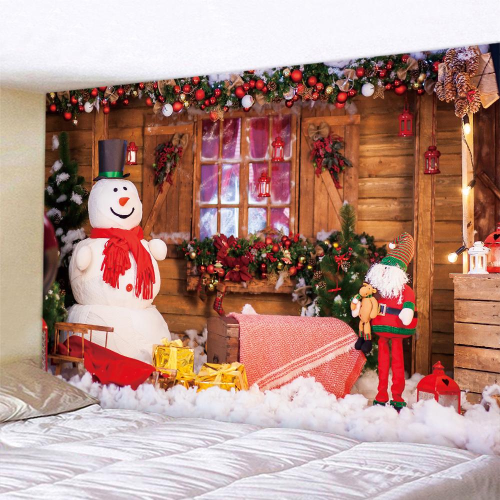 Рождественский гобелен с принтом, психоделический богемный домашний декор, Рождественская елка, камин, фон, ткань, Tapeçaria de natal