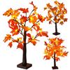 LED Maple Leaf Tree Night Light USB&Battery 24 LED Maple Leaf LED Lantern Glittered Tree Lights for Thanksgiving Day Party Decor