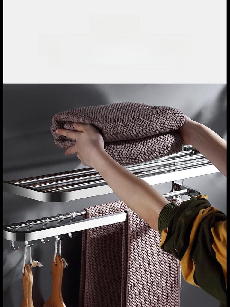 Складная вешалка для полотенец из нержавеющей стали 304 - многофункциональный органайзер для хранения без перфорации