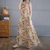 Sleeveless Plus Size Cotton Vintage Floral New In Dresses for Women Casual Loose Long Summer Dress
