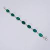 Exclusive Top Grade Qualite 100% Natural Green Chalcedony Oval Shape Ethnic Style Handmade Jewelry 925 Steling Silver Bracelet 7-8" WSJ-5189