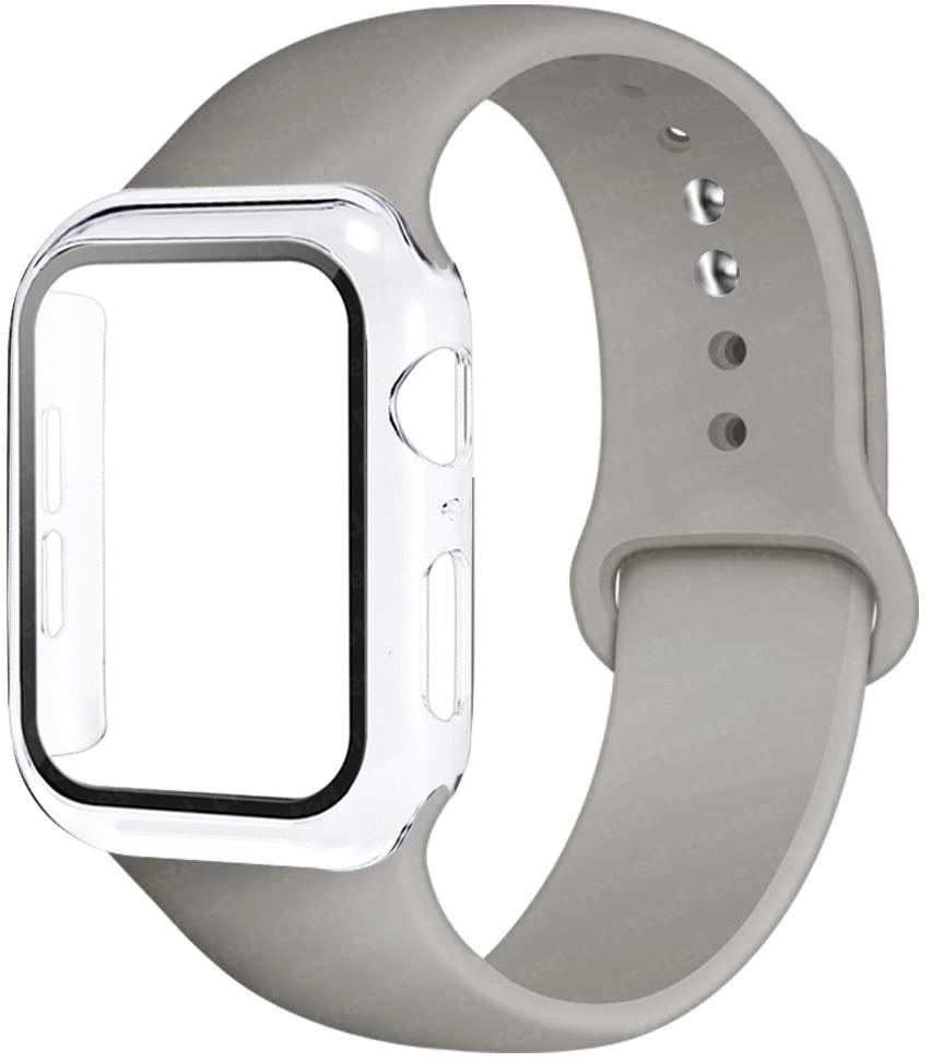Для ремешков Apple Watch 46 мм 44 мм 41 мм 40 мм 45 мм 42 мм Силиконовый браслет correas iwatch Серия 10 9 8 7 6 SE 3 11 Стекло+Чехол+Ремешок