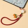 Цепочка для мобильного телефона Liuli Persimmon, брелок, подвеска, шнурок для запястья, защита от потери, цепочка для наушников и камеры из хурмы и бодхи из лотоса