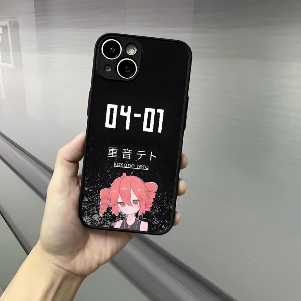 Fukouna Girl K-Kasane T-Teto Phone Case For Iphone 17 16 15 14 13 12 Pro Max Xr Air Plus Skin Feel Black Hard Shell Cover