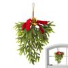 Christmas Door Swag Decorative Artificial Swag Greenery Teardrop Wreath With Bowknot Pinecone Bell Christmas Decoration For Home