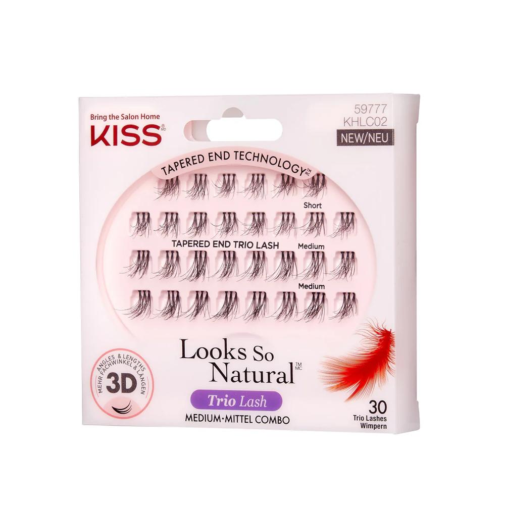 Kępki sztucznych rzęs S/M Looks So Natural Trio Lash 3D KHLC02 Kiss 1szt
