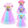 Платье для девочек Super Mario Princess Peach Rainbow Lace фиолетового, красного и розового цвета