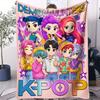 1 шт. Мультяшный фланелевый плед K-pop Охотник на демонов Плюшевый плед Модный Теплый для спальни Офиса Дремоты Путешествий Кемпинга Милый Подарок для фаната