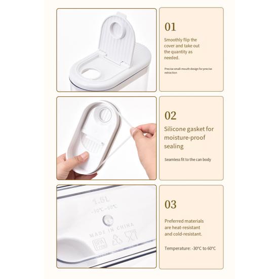 Герметичный контейнер для хранения продуктов Прозрачный пластиковый контейнер с откидными крышками для организации кухонной кладовой Банка для хранения сухих продуктов