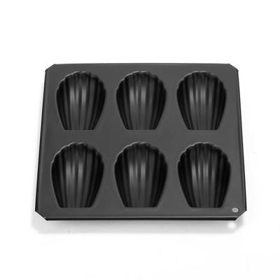Форма для мадленок Tiger Crown Top Black Ceracom, 6 ячеек, Нет. 5045, Стальное силиконовое смоляное покрытие, Япония, WMD30