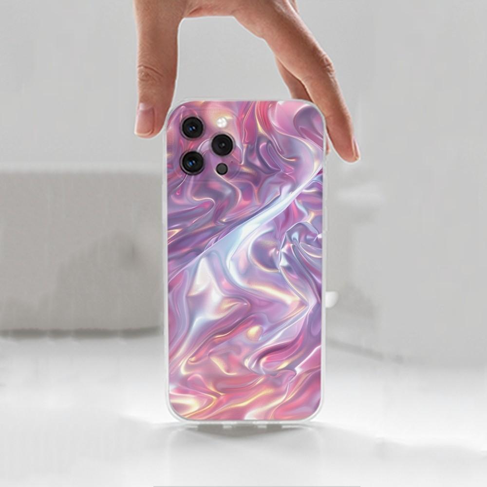 Радужный голографический чехол для iPhone 16,15,14,13,12,11 Plus,Pro,Max,XR,XS,X,7,8 Plus,SE,Mini,Прозрачный,Силиконовый чехол