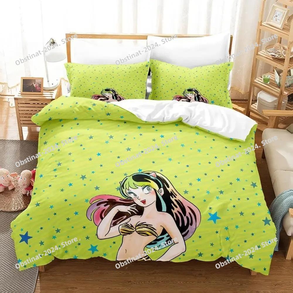 Urusei Yatsura Лам Постельный набор Односпальный Двуспальный Полный Королевский Кинг Сайз Набор для кровати Взрослый Детский Спальня Комплекты пододеяльников Аниме Набор простыней