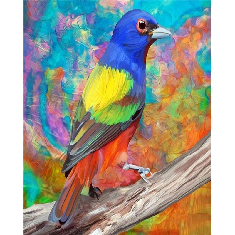 5D круглая алмазная живопись Цветная птица животное для детей и взрослых картина вышивка мозаика дизайн ремесла домашний декор подарок