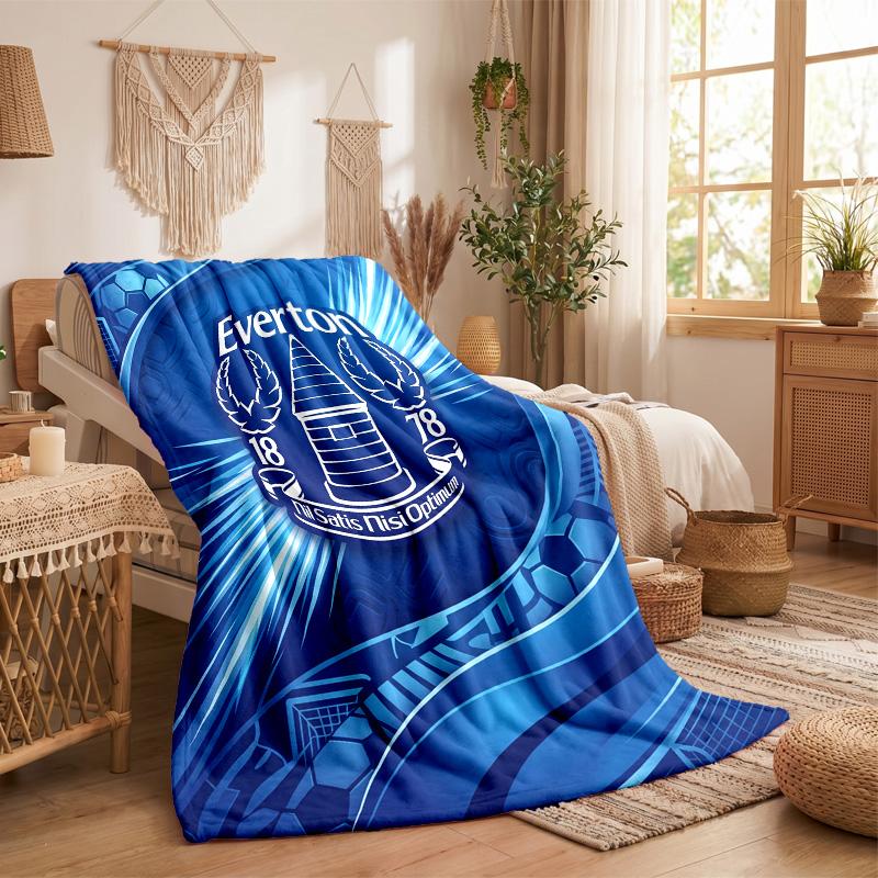 Everton Football Print Flannel Blanket Soft Warm Sofa Bed Throw Blanket For Home Office Bedroom