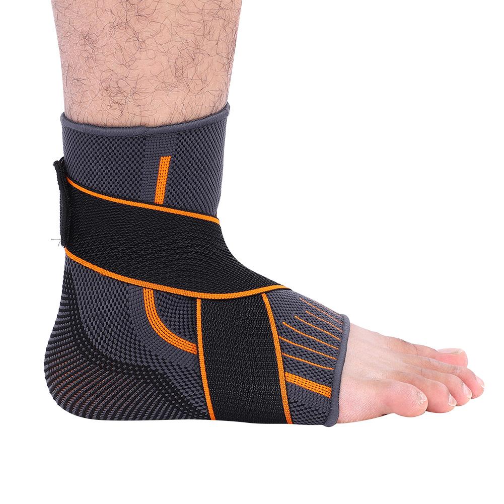 Ankle Support Brace Compression Breathable Foot Elastic Guard Strap (L for Man)