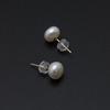 Real Freshwater 18K Gold Pearl Earrings for Women,Natural Stud Earrings Pearl Girls Wife Anniversary Birthday Gift White Black
