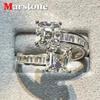 2CT Asscher Moissanite Diamond D Color Women's Ring S925 Sterling Sliver 18K White Gold Square Rings Fine Jewelry for Women