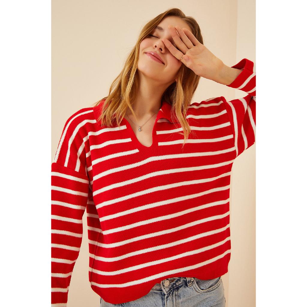 Women's Polo Neck Knitwear Sweater Us00293